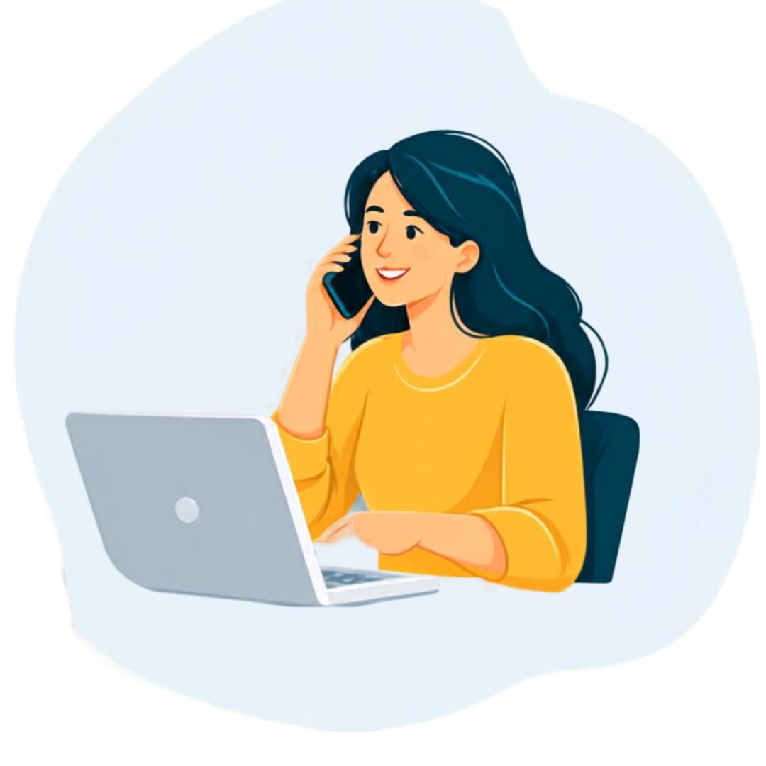 Illustration d'une personne en contact avec une référente